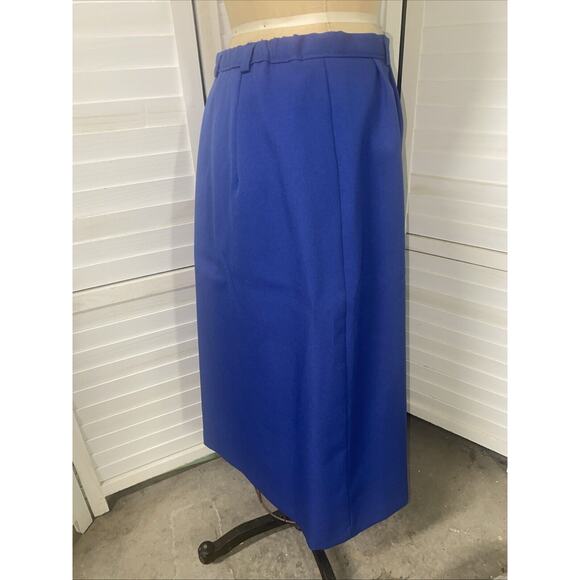 Vintage 70s A Line Midi Periwinkle Blue POLYESTER Skirt Size Large 30” Waist - Picture 3 of 7